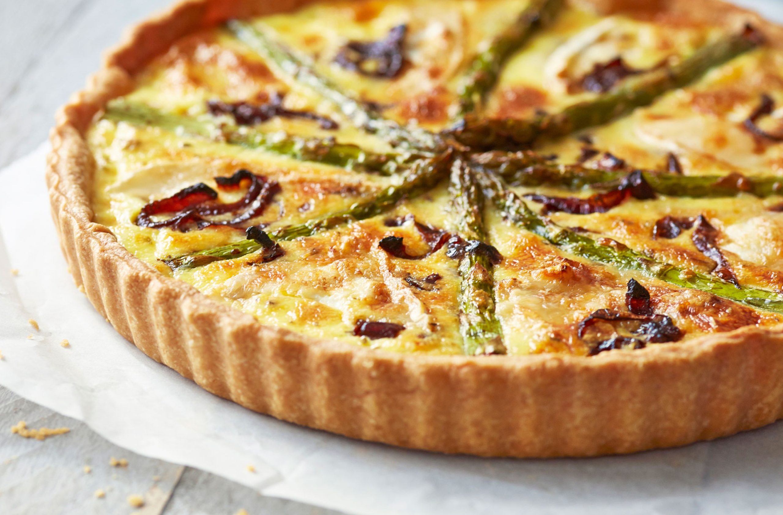 Asparagus, Gruyere and Sun Soaked Tomato Quiche - Second Helpings
